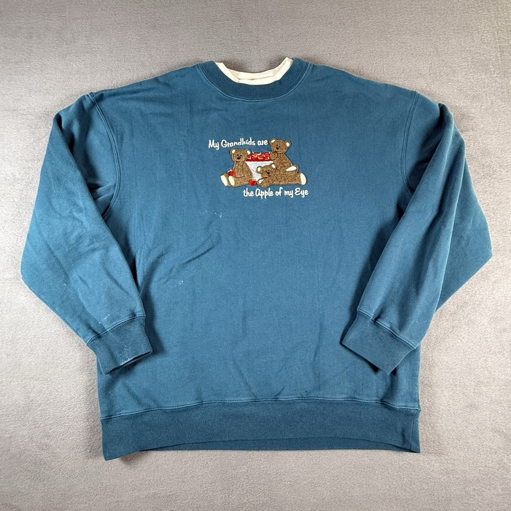 Vintage M & C Sportswear Grandkids Blue Sweatshirt Size Large Grandmacore